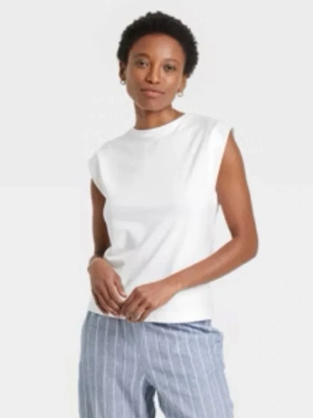 Women's Extended Short Sleeve T-Shirt - A New Day White Size Small